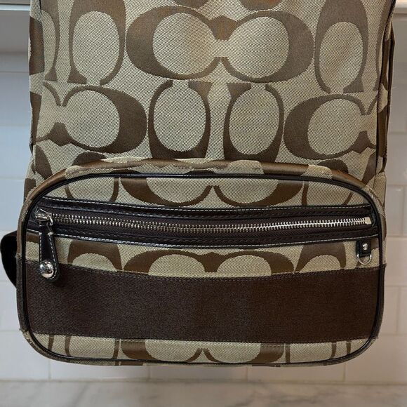 Coach Backpack Purse Vintage Jacquard Signature Logo Stripe Large Backpack - HTF main image 7